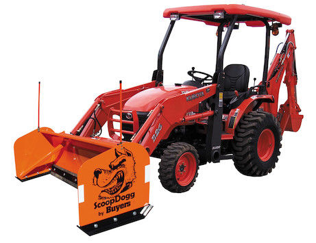 Compact tractor snow pusher